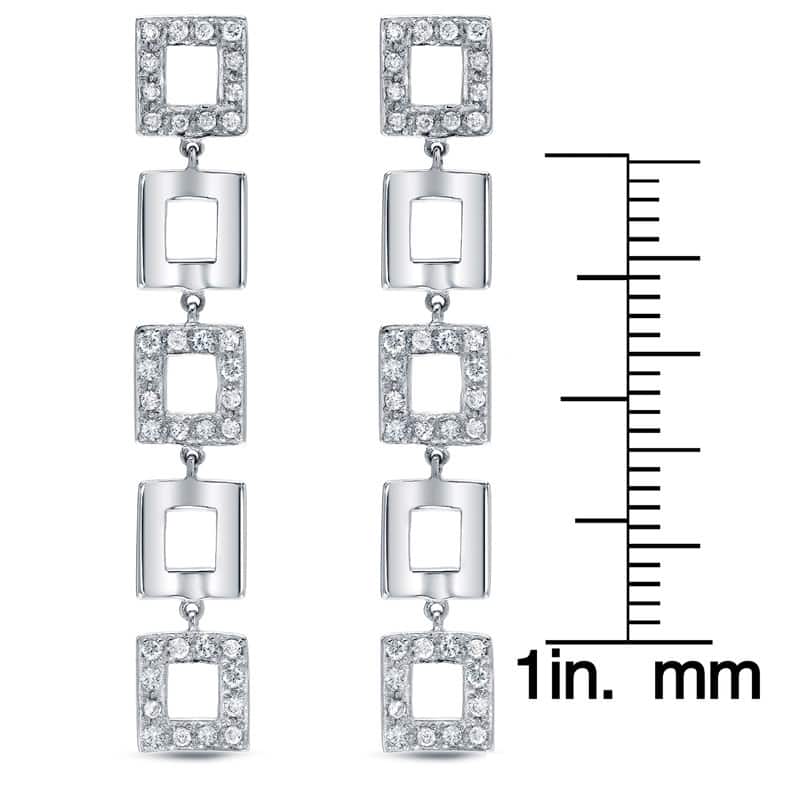 Auriya 14k Gold 5/8ct TDW Geometric Square Diamond Linear Earrings (H-I, SI1-SI2)