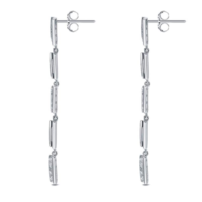 Auriya 14k Gold 5/8ct TDW Geometric Square Diamond Linear Earrings (H-I, SI1-SI2)