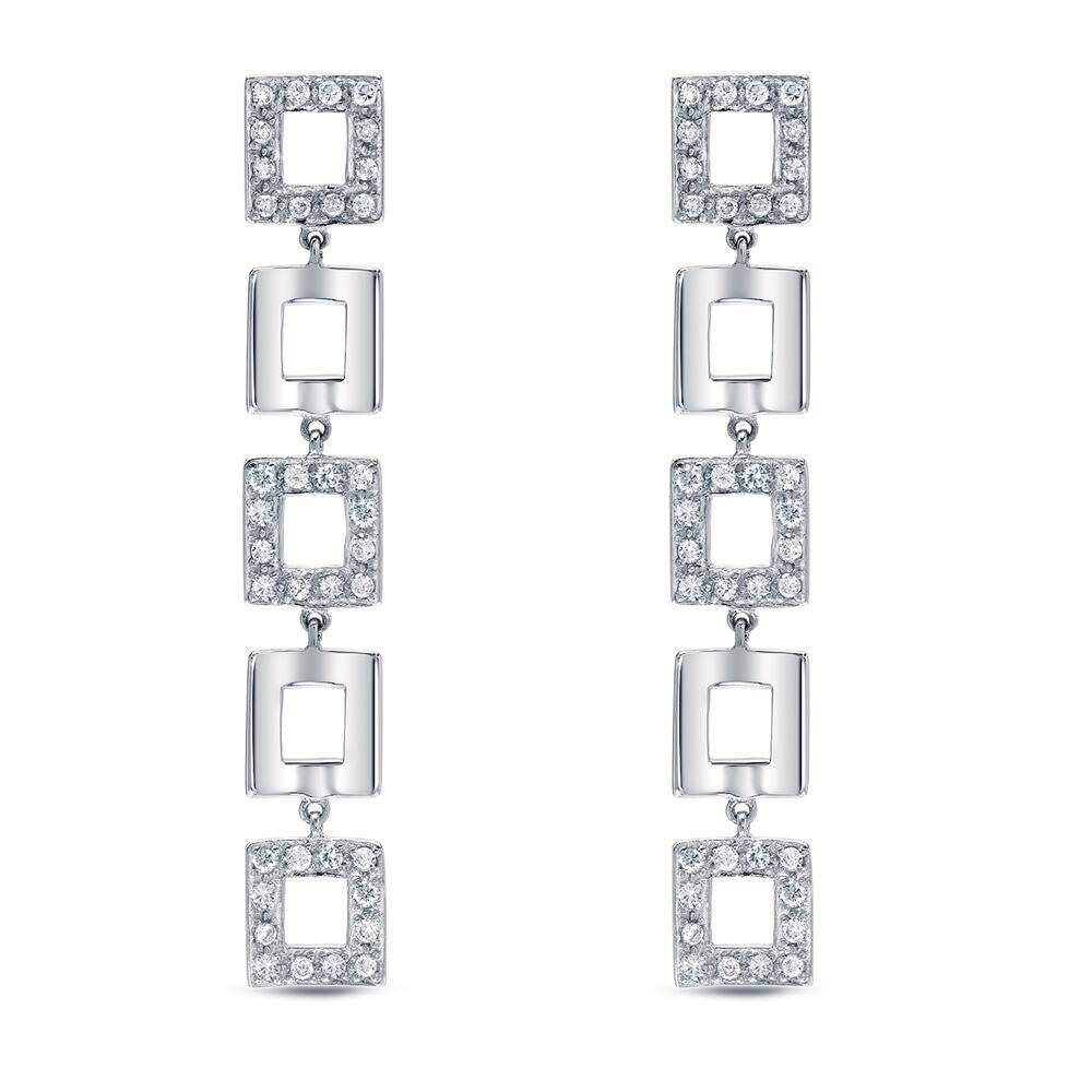 Auriya 14k Gold 5/8ct TDW Geometric Square Diamond Linear Earrings (H-I, SI1-SI2)