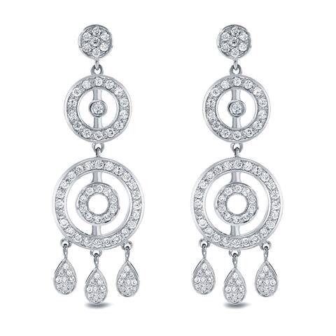 Auriya 14k White Gold 1 1/2ct TDW Diamond Chandelier Earrings