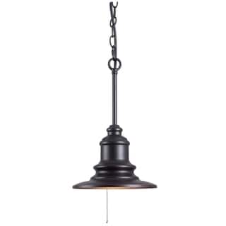 Pull Chain Pendant Lighting Online At Our Best Visp Blackened Oil Rubbed Bronze 1 Light Outdoor Pendant