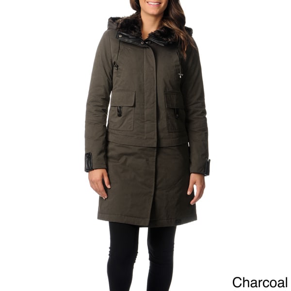 Bagatelle Heritage Women's Hooded Faux fur Lined Parka Coats