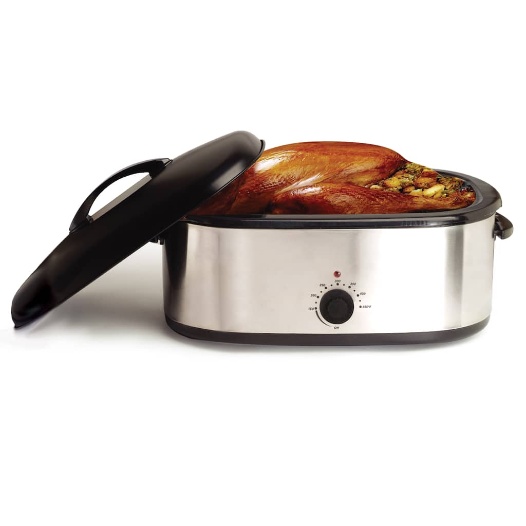 Stainless Steel 18-quart Roaster Oven and 3-section Buffet Server Set