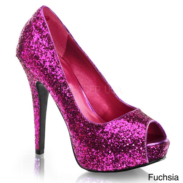 Funtasma Women's 'Twinkle-18G' Glitter Peep-toe Pumps - 15640474 ...