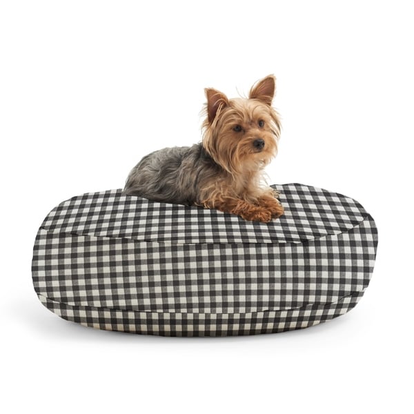 DogSack Round Memory Foam Black/ White Check Twill Pet Bed PetSack Other Pet Beds