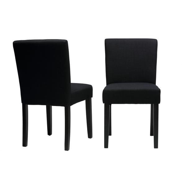 Shop Cortesi Home Alena Black Linen Low Back Dining Chairs ...