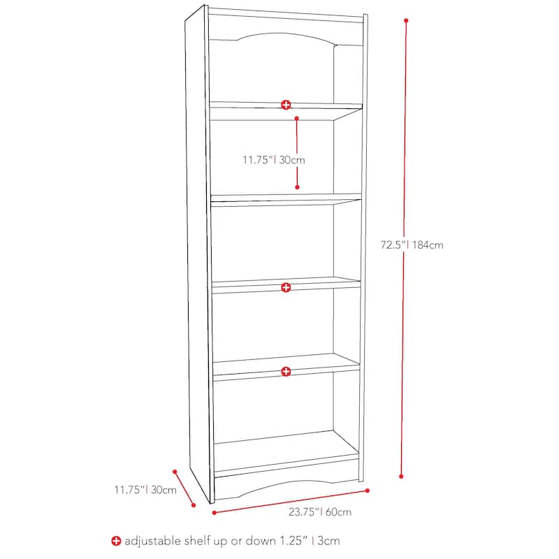 Harlow 72-inch Tall Bookcase, White