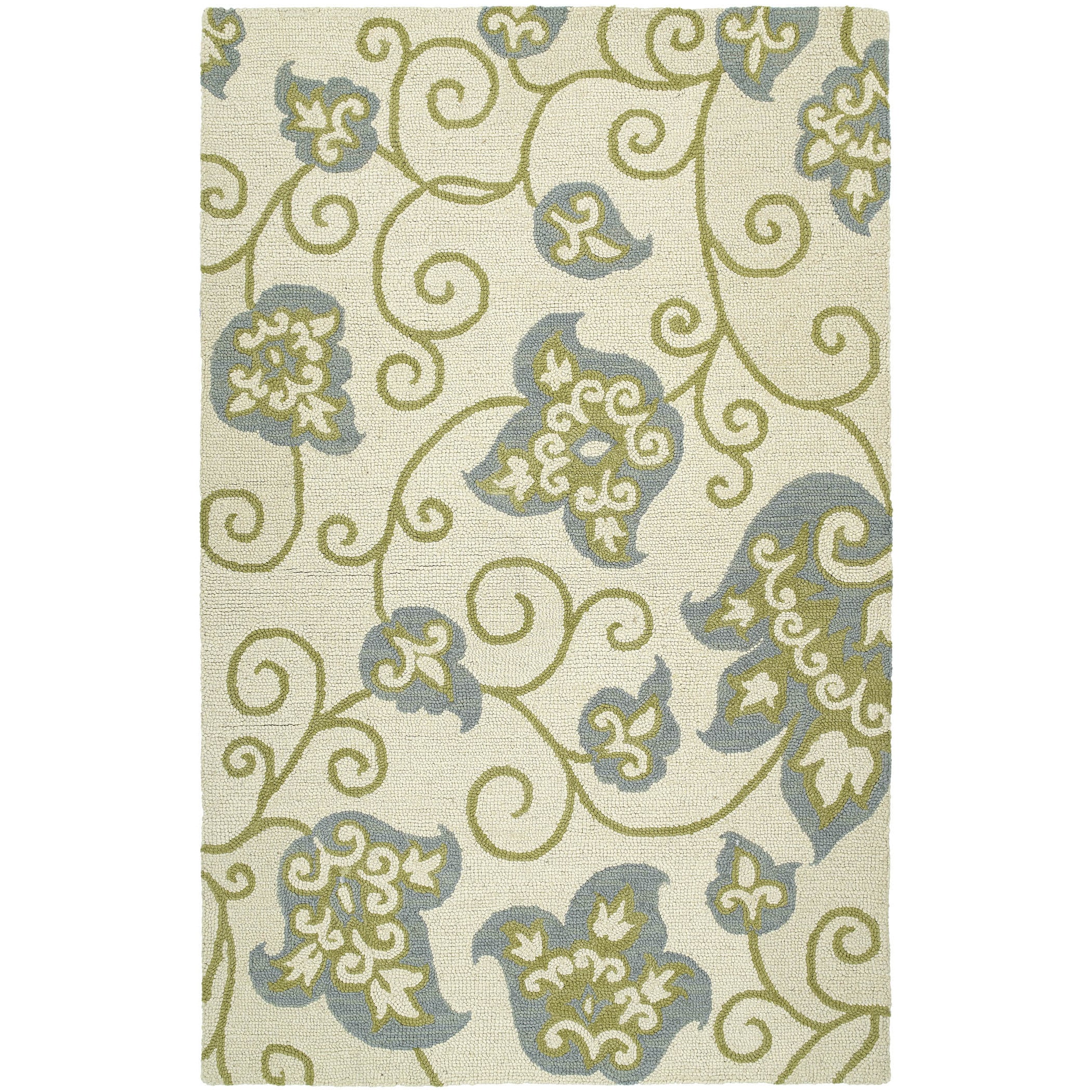 Zoe Whimsy Ivory Hand tufted Wool Rug (5 X 79)