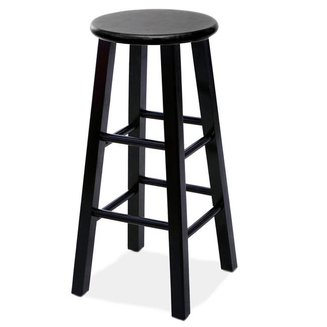 Round Wood Bar Stools (set Of 2)