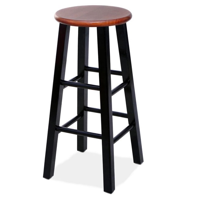 Round Wood Bar Stools (set Of 2)