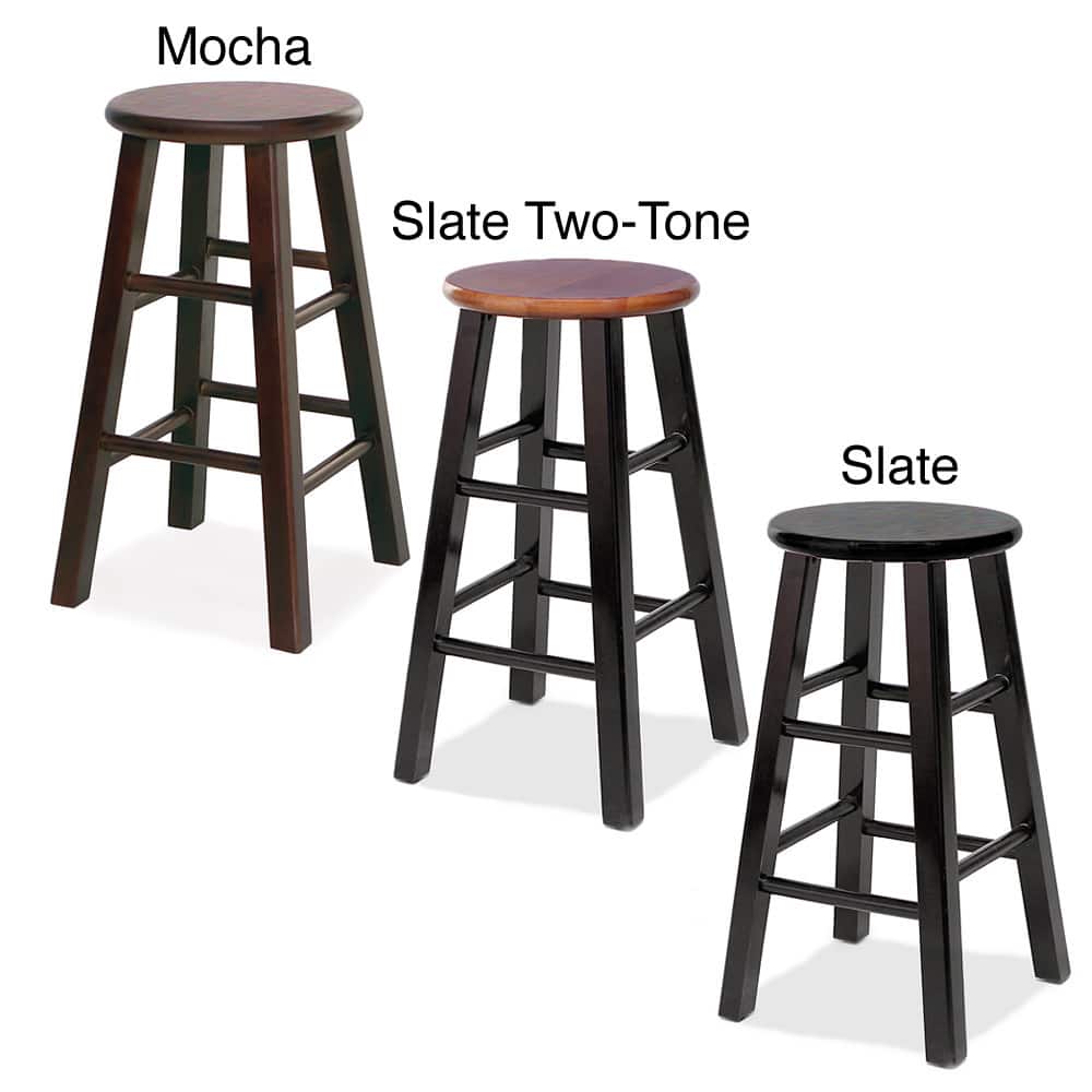 Round Wood Counter Stools (Set of 2)