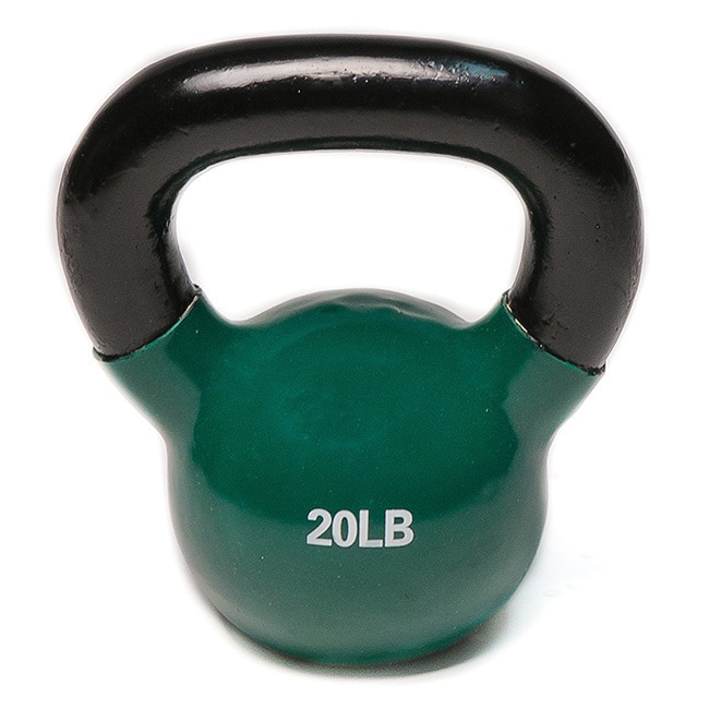 Vinyl coated Green 20 pound Kettlebell