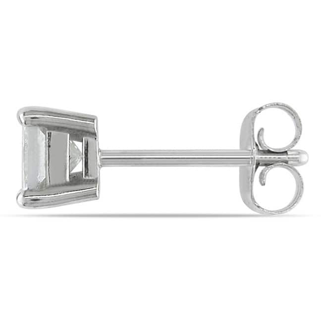 Miadora Signature Collection 14k Gold 3/4ct TDW Princess-cut Diamond Stud Earrings