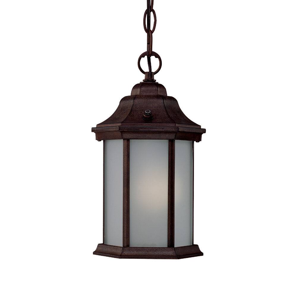 Craftsman Energy Star 1-light Burled Walnut Outdoor Hanging Lantern