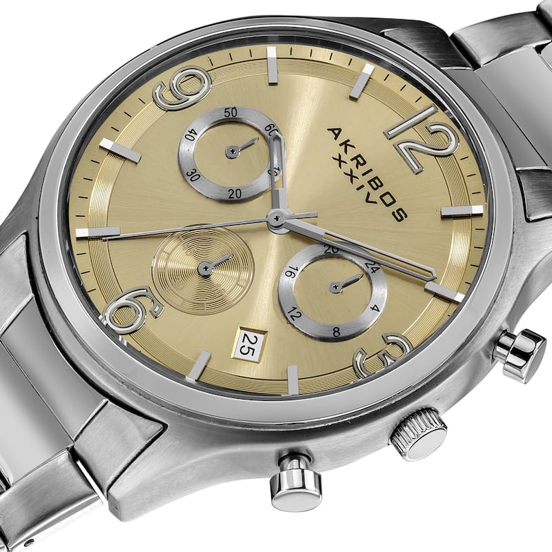 Akribos XXIV Men's Water-resistant Chronograph Gradient-dial Bracelet Watch