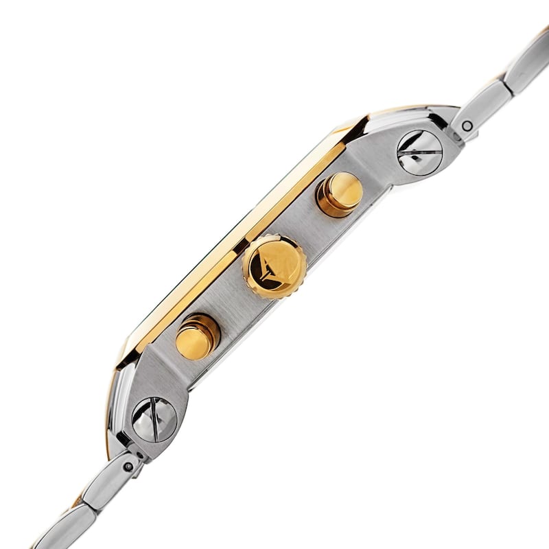 Akribos XXIV Men's Chronograph Roman Numeral Stainless Steel Goldtone Bracelet Watch