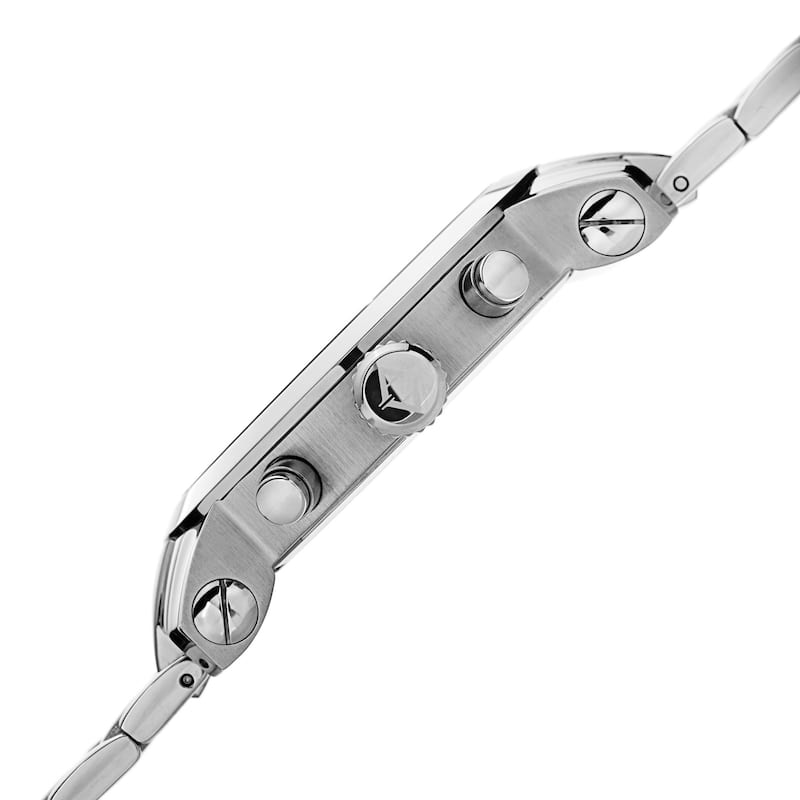 Akribos XXIV Men's Chronograph Roman Numeral Stainless Steel Silvertone Bracelet Watch