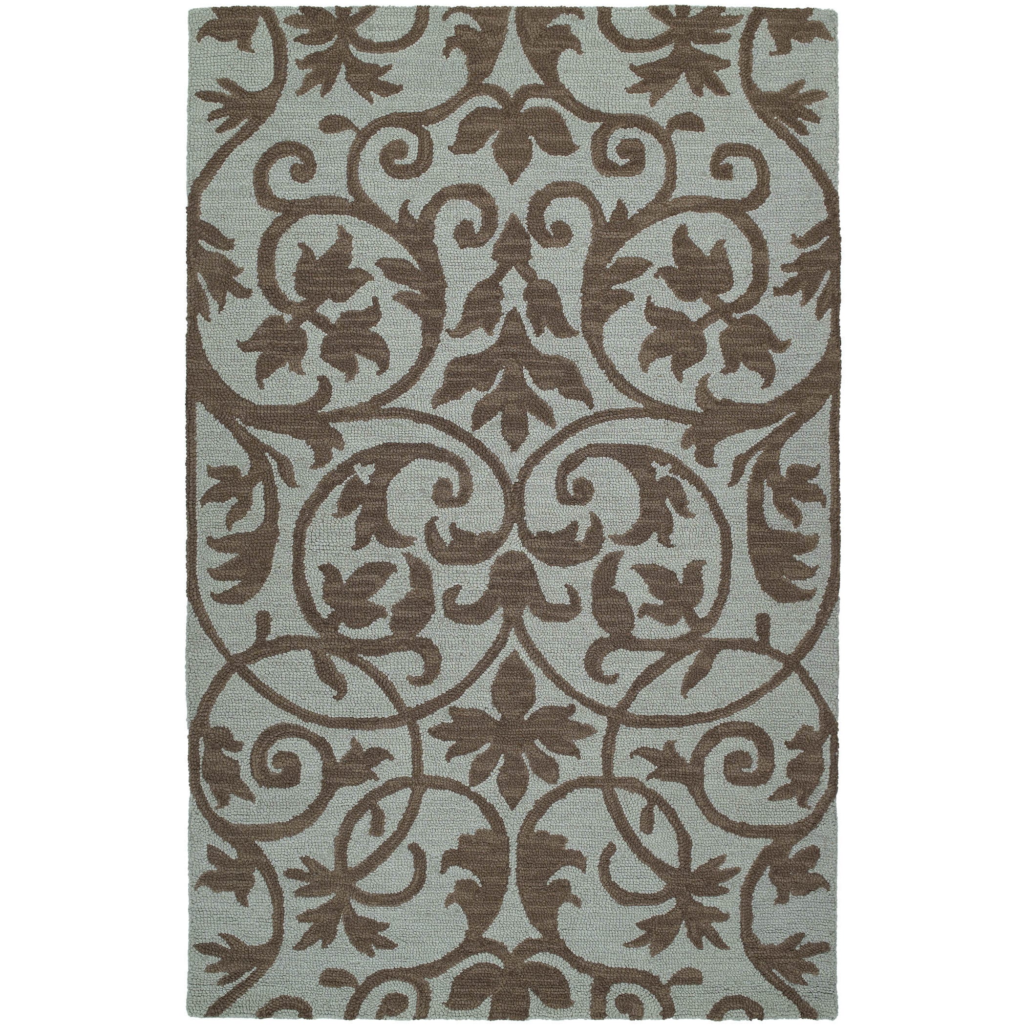 Zoe Scroll Blue Hand Tufted Wool Rug (30 X 50)