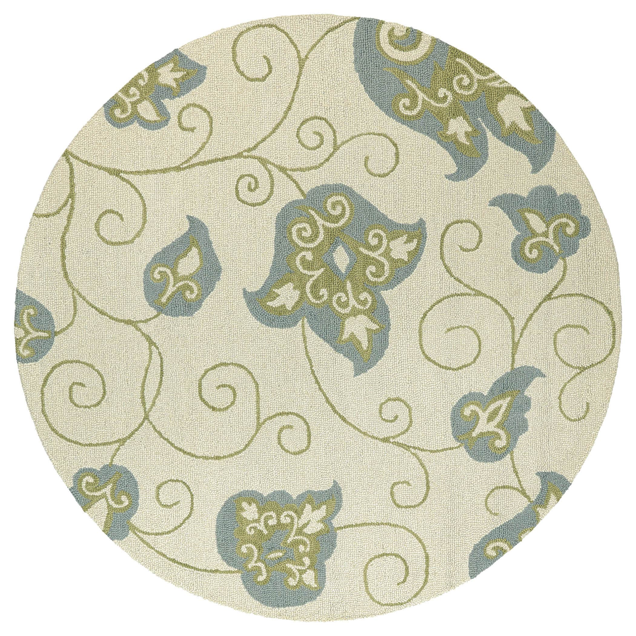 Zoe Whimsy Ivory Hand Tufted Wool Rug (79 Round)