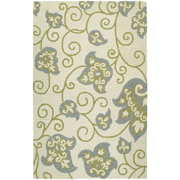 Zoe Whimsy Ivory Hand Tufted Wool Rug