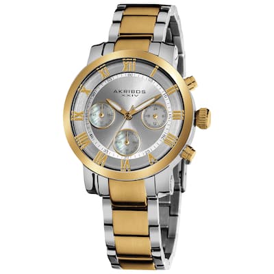 Akribos XXIV Women's Quartz Chronograph Stainless Steel Two-Tone Bracelet Watch