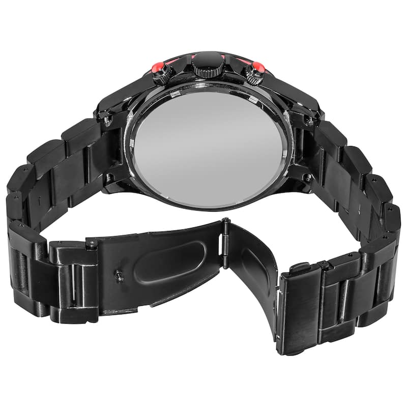 Akribos XXIV Men's Multifunction Chronograph Stainless Steel Water-resistant Red Bracelet Watch