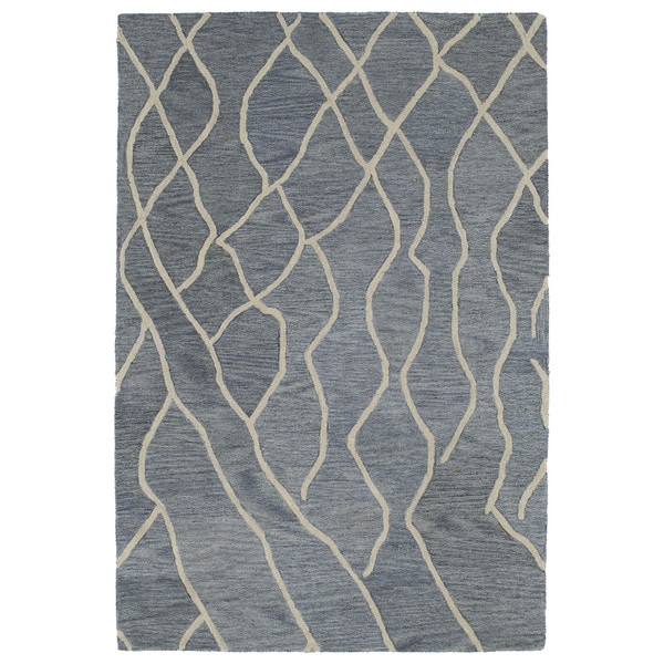 Hand-tufted Utopia Peaks Blue Wool Rug (2' x 3') - 2' x 3'