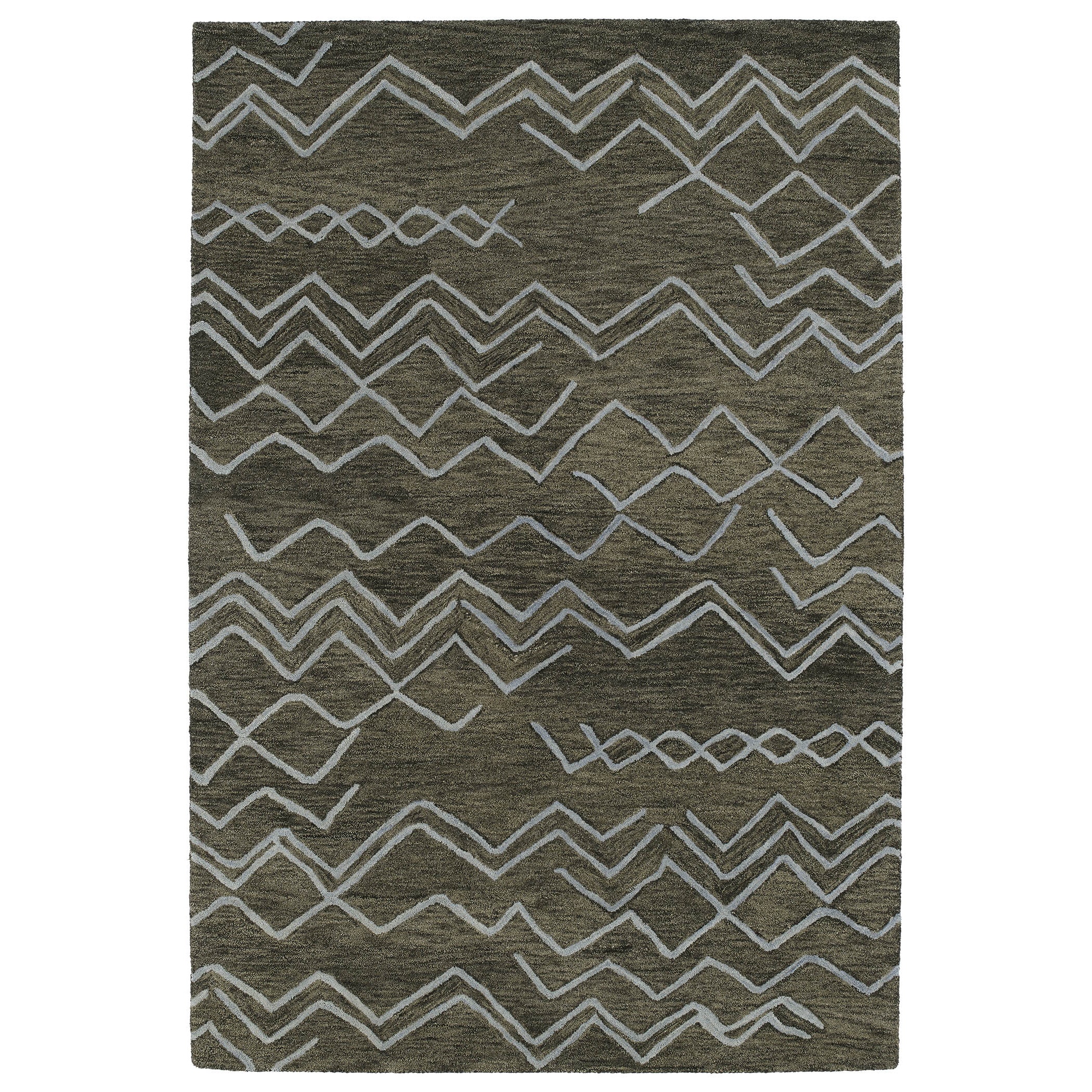 Hand tufted Utopia Cascade Charcoal Wool Rug (5 X 8)