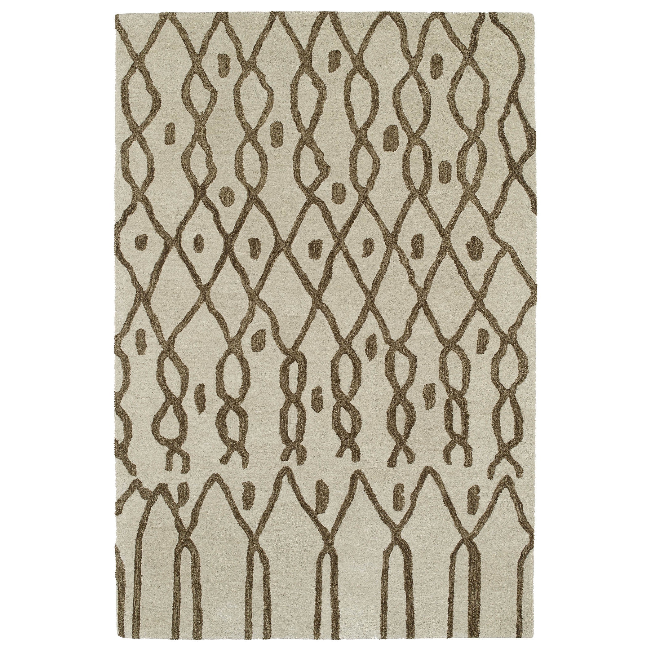 Hand tufted Utopia Fringe Brown Wool Rug (5 X 8)