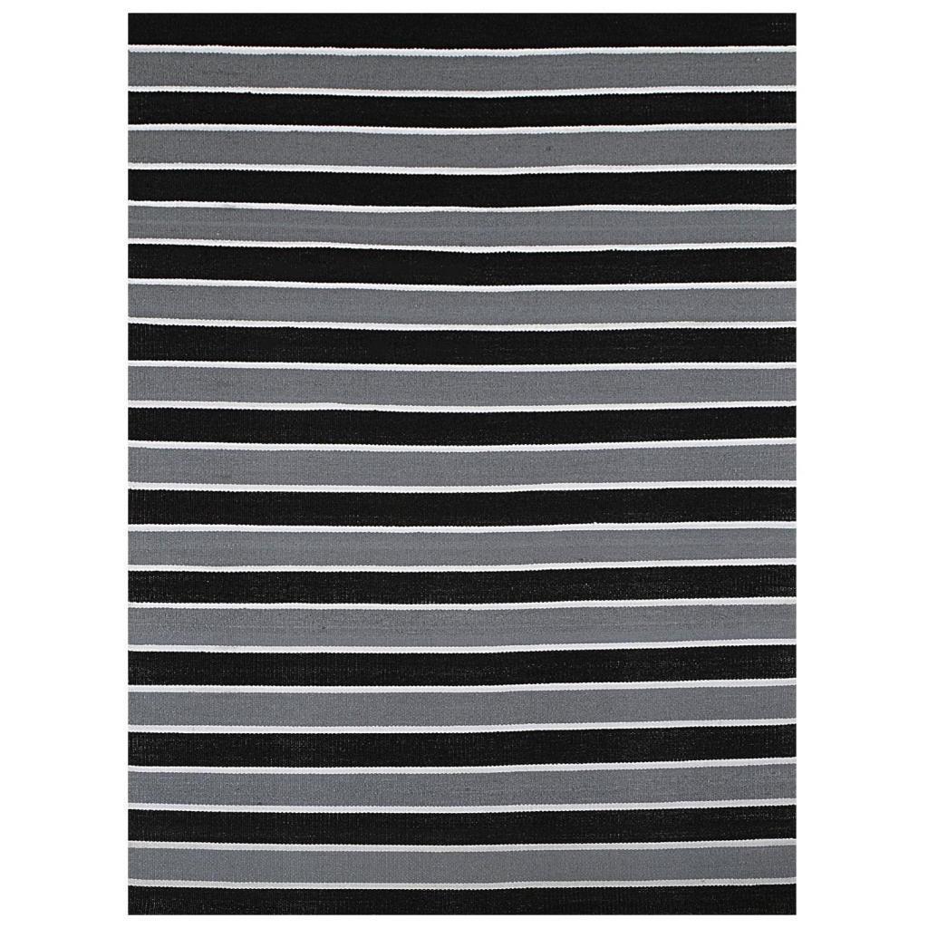 Black/ Grey Outdoor Reversible Patio Rug (8 X 11)