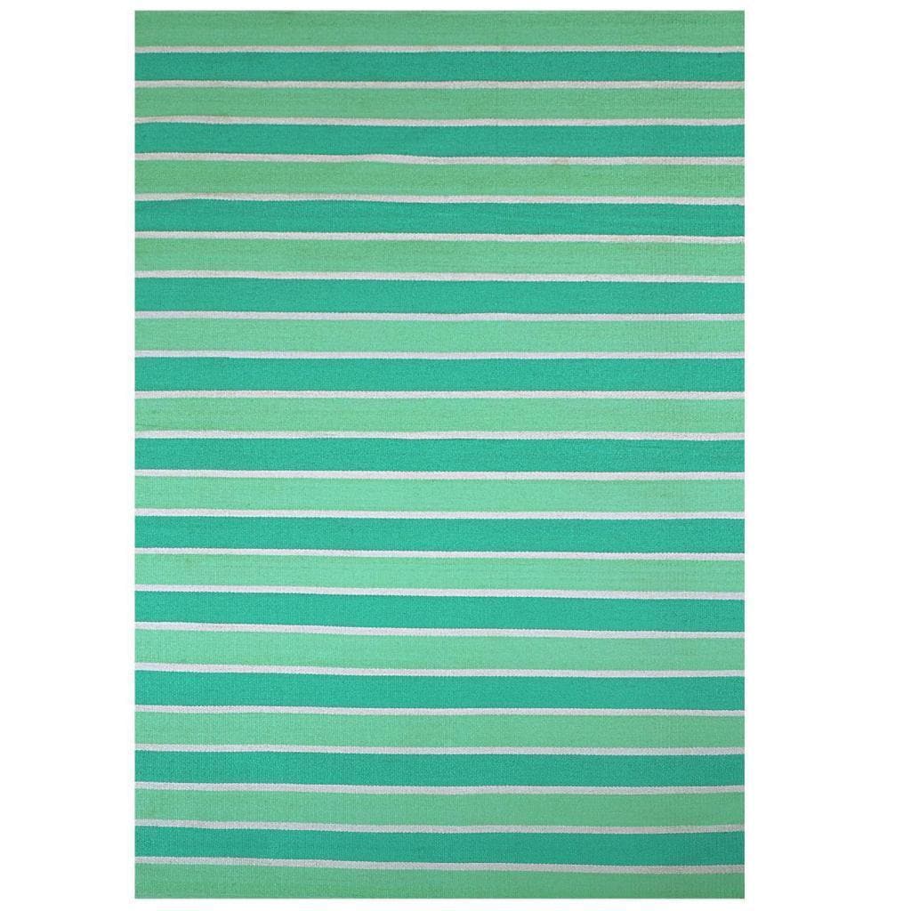 Aqua/ Beige Weather resistant Reversible Patio Rug