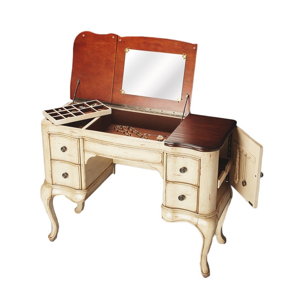 Traditional Cherry and Cream Vanity Dressing Table