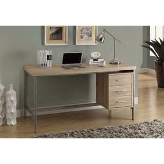 Silver Metal and Reclaimed-look 60" Office Desk