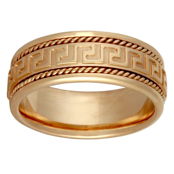 14k Yellow Gold Handmade Greek Key Comfort Fit Wedding Band 14k Yellow Gold Handmade Greek Key Comfort Fit Wedding Band
