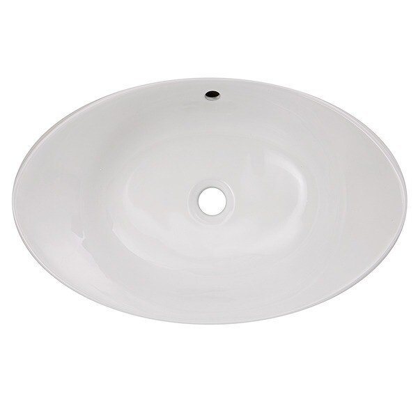 Highpoint Collection 23-inch White Ceramic Oblong Bathroom