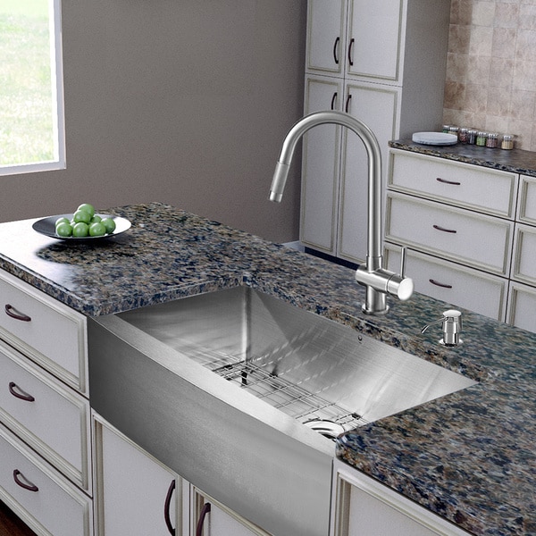 ... -in-one 30-inch Farmhouse Stainless Steel Kitchen Sink and Faucet Set