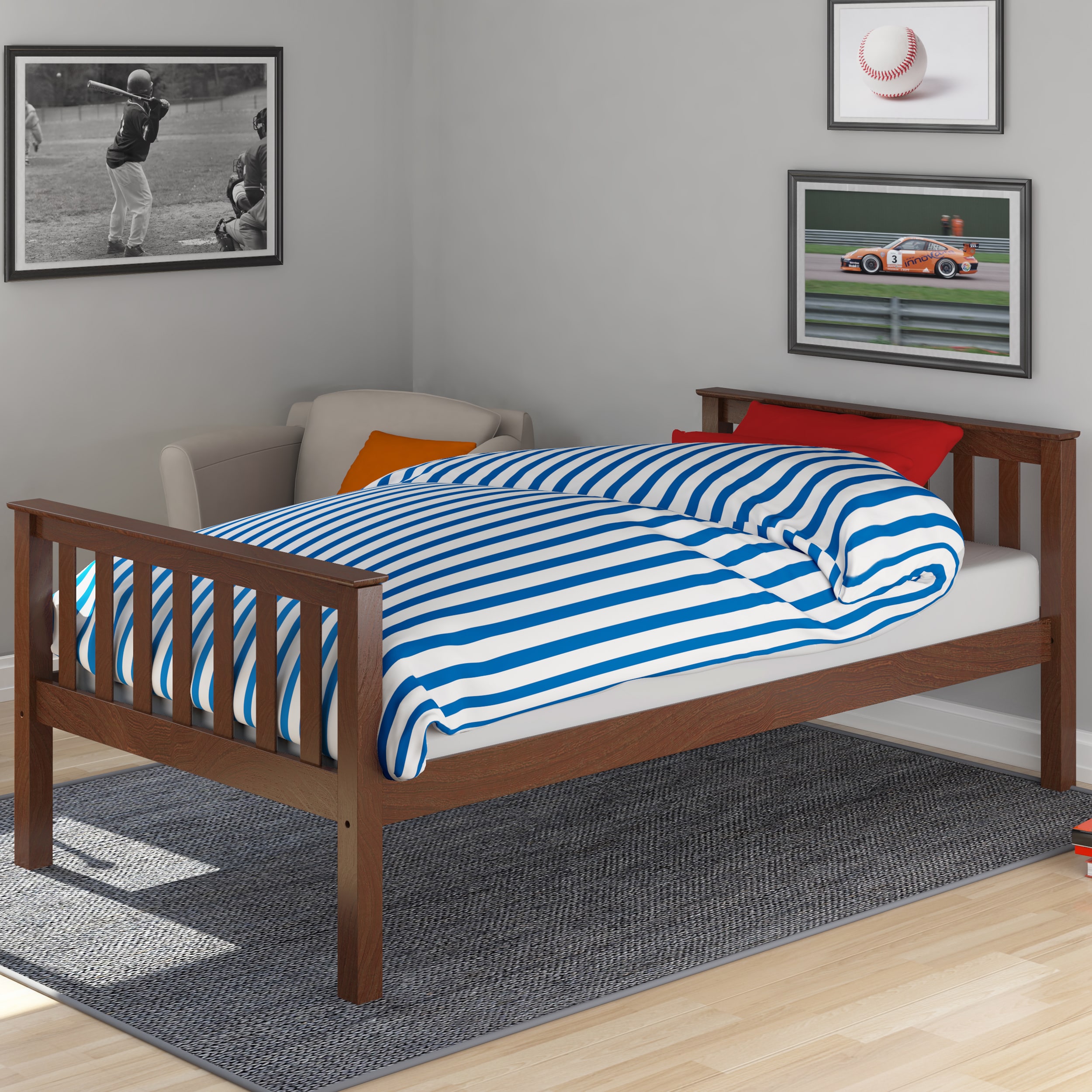 Corliving Corliving Bmb 475 s Monterey Brown Wood Single Bed Brown Size Twin