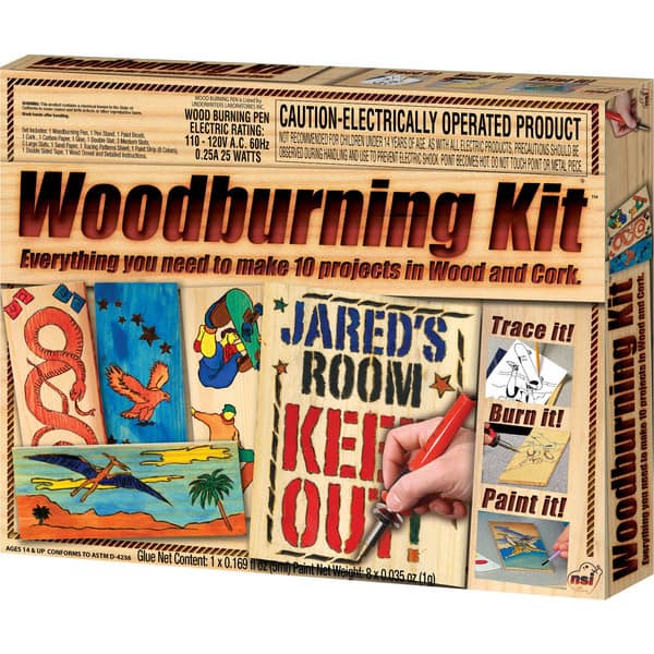 slide 2 of 3, 19 Piece Wood Burning Kit Brown