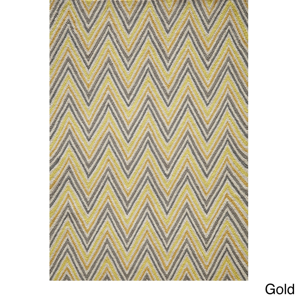 Cozumel Hand hooked Chevron Polyester Rug (5 X 7)