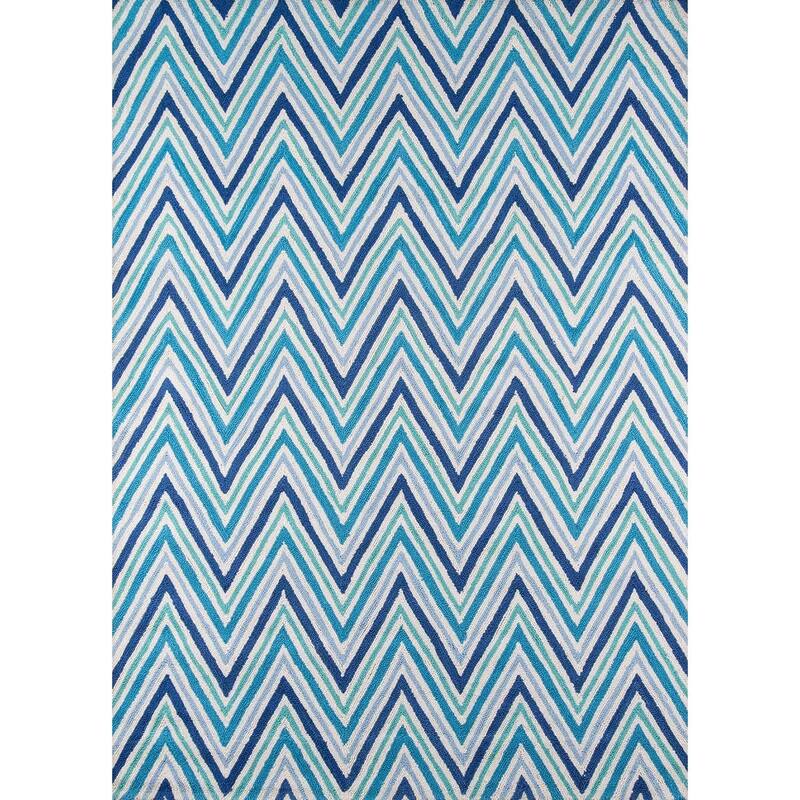 Momeni Geo Hand Hooked Polyester Contemporary Chevron Area Rug