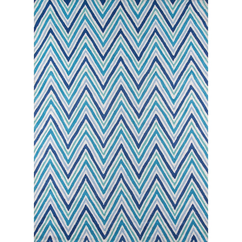 Momeni Geo Hand Hooked Polyester Contemporary Chevron Area Rug