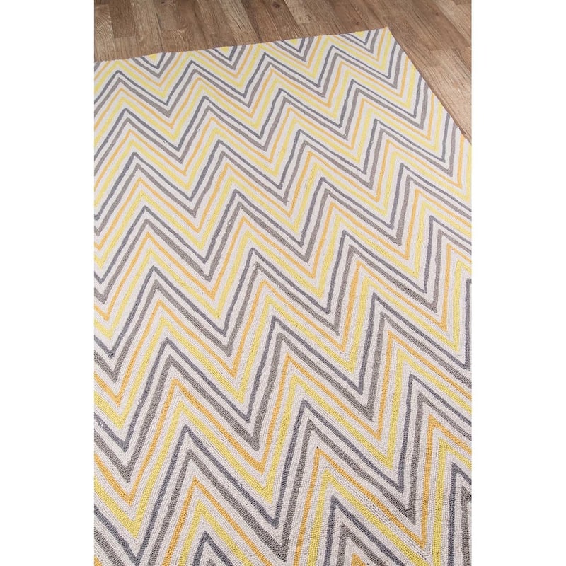 Momeni Geo Hand Hooked Polyester Contemporary Chevron Area Rug