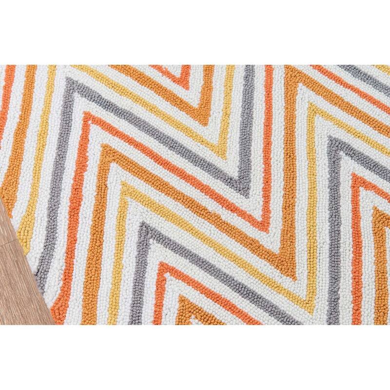 Momeni Geo Hand Hooked Polyester Contemporary Chevron Area Rug