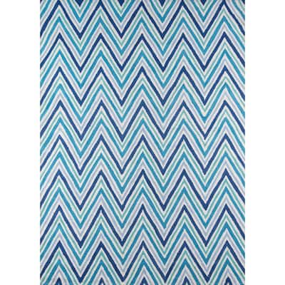 Momeni Geo Hand Hooked Polyester Contemporary Chevron Area Rug