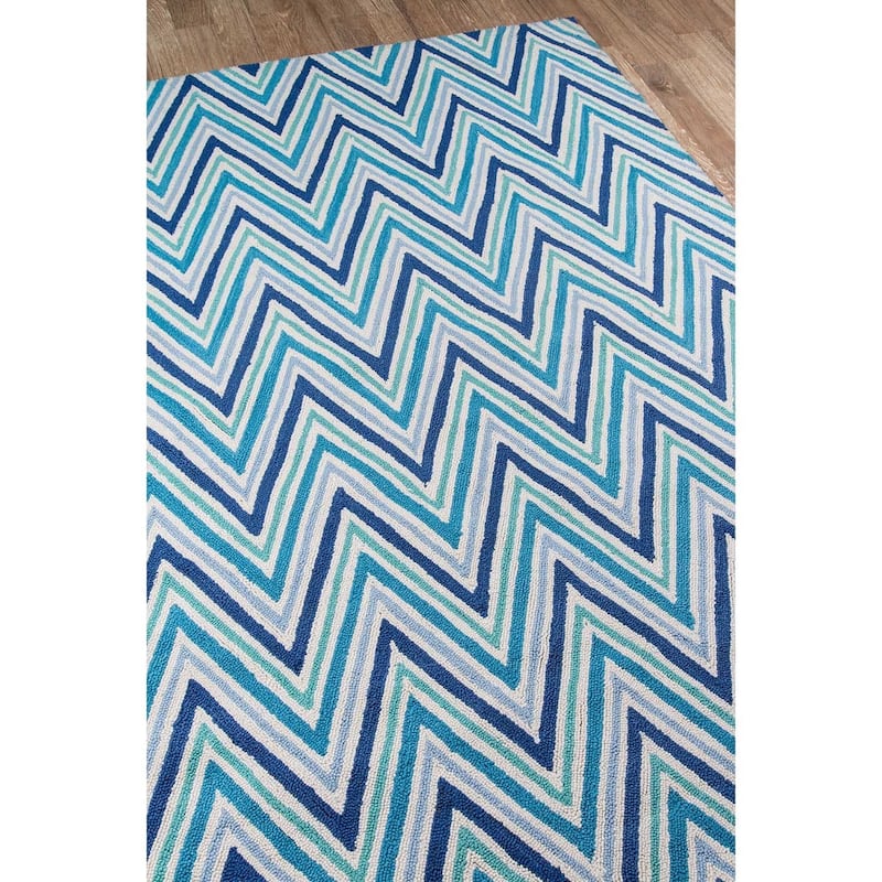 Momeni Geo Hand Hooked Polyester Contemporary Chevron Area Rug