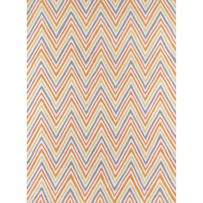 Momeni Geo Hand Hooked Polyester Contemporary Chevron Area Rug
