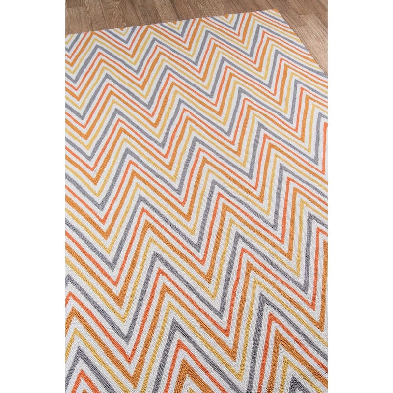Momeni Geo Hand Hooked Polyester Contemporary Chevron Area Rug