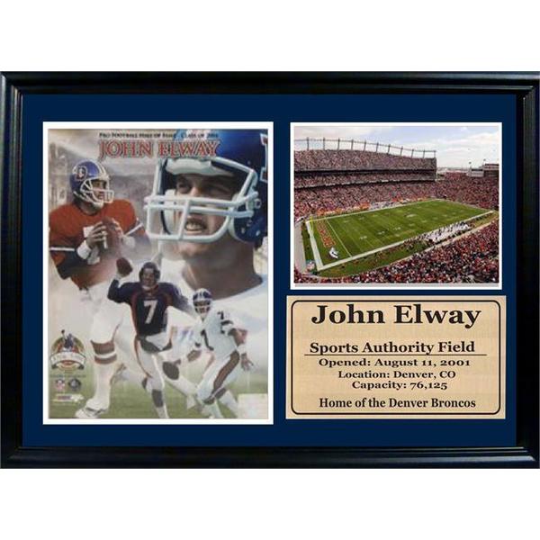 John Elway 12 x 18 Photo Stat Frame