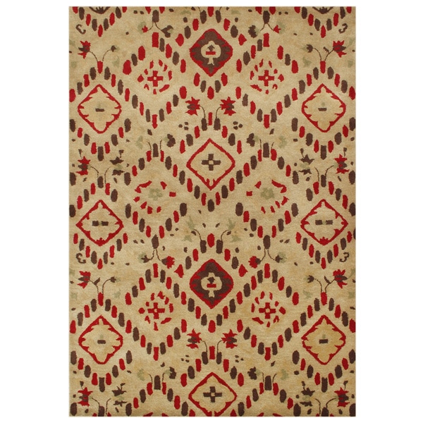 Handmade Latte New Zeeland Blend Wool Area Rug (8 x 10)  