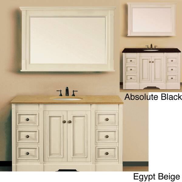Natural Granite Top 48 Inch Single Sink Ivory Antiqued Natural Granite Top 48 Inch Single Sink